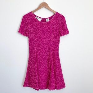 Vintage Ibiza pink beaded silk dress